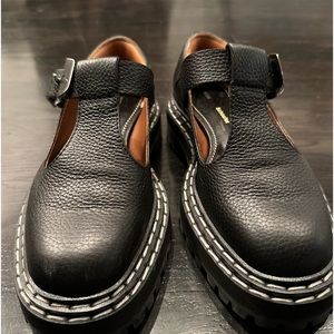 PROENZA SCHOULER Black Leather Mary Jane Oxfords